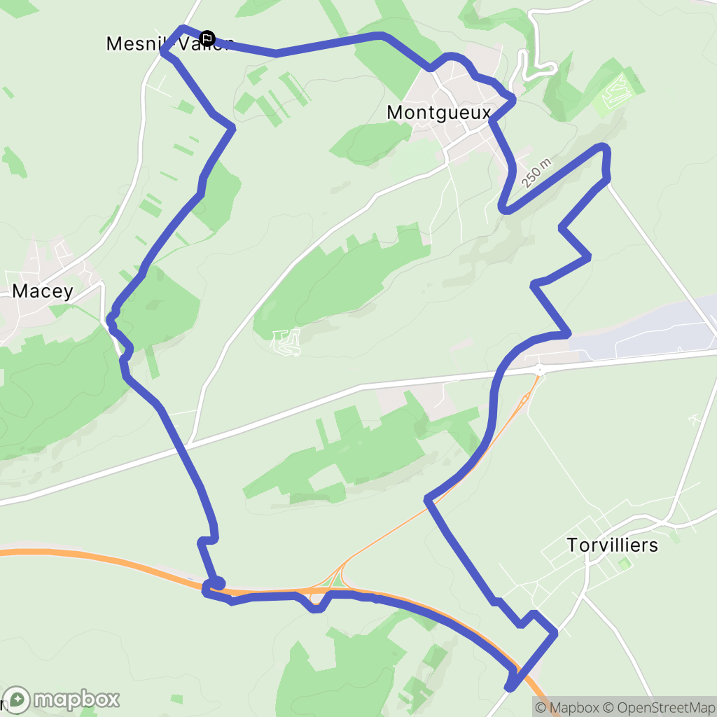Macey : carte du parcours de randonnée - France