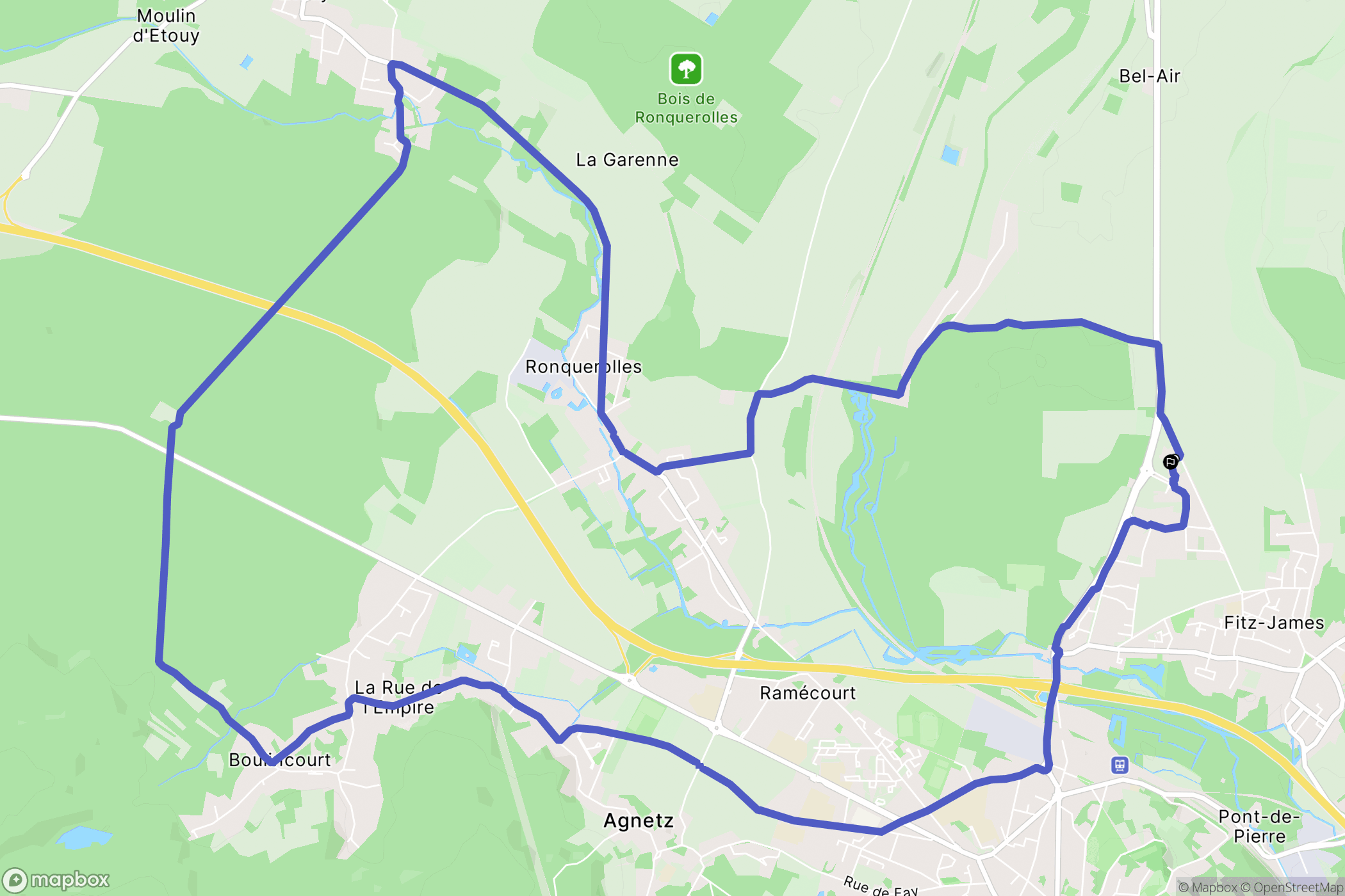 Fitz-James : carte du parcours de randonnée - France