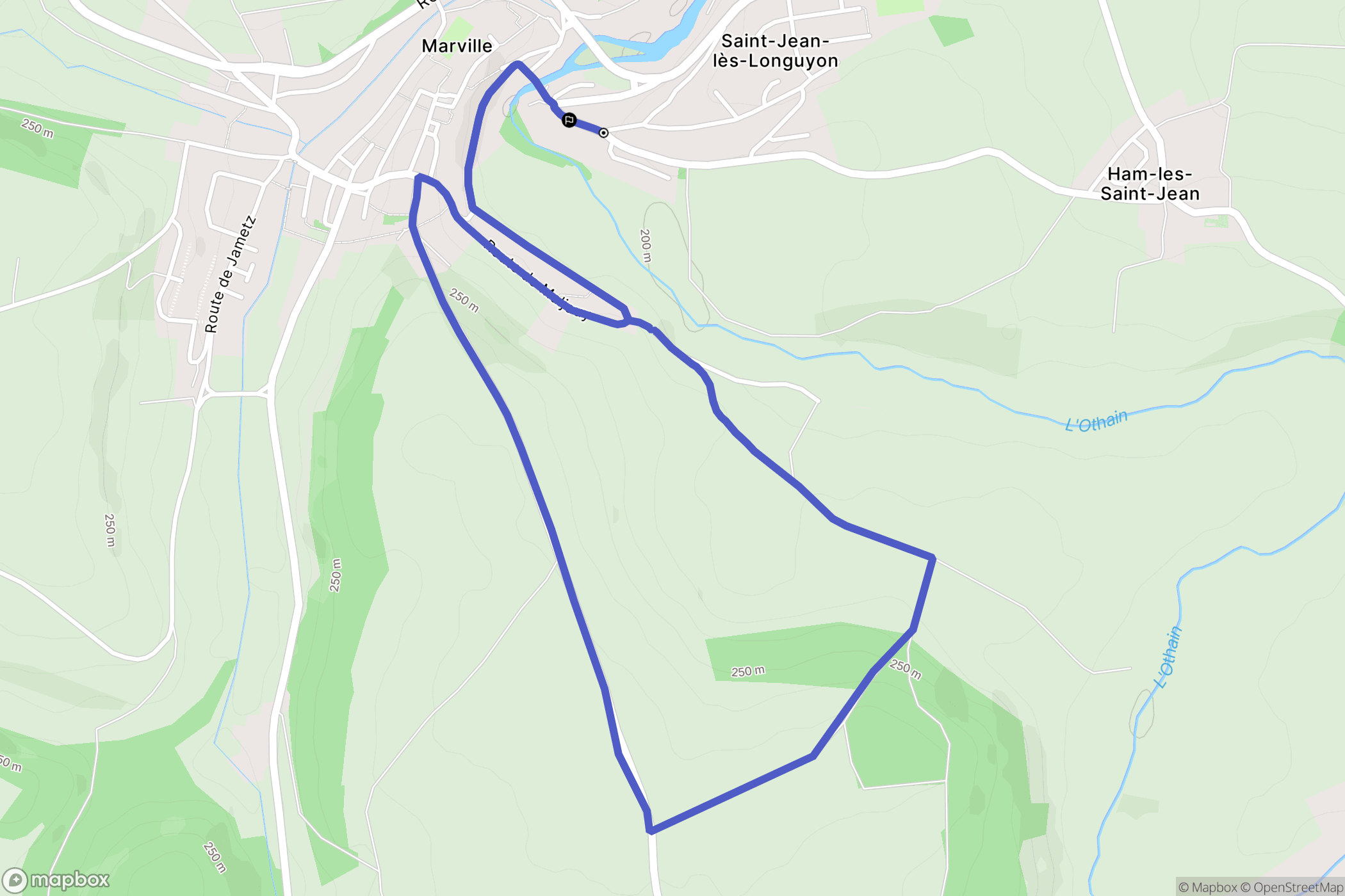 Saint-Jean-lès-Longuyon : carte du parcours de randonnée - France