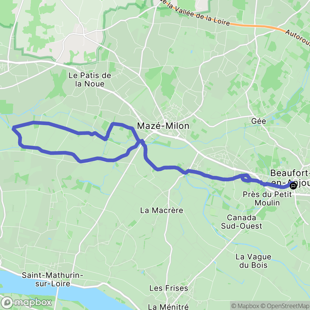 Beaufort-en-Anjou : carte du parcours de randonnée - France
