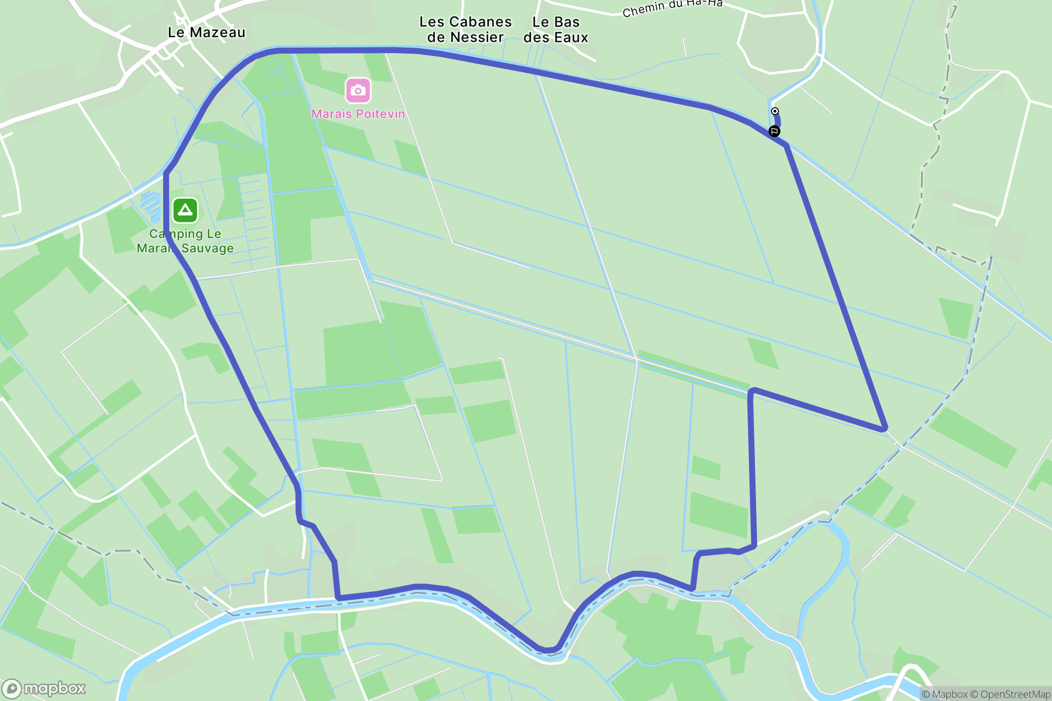 Benet : carte du parcours de randonnée - France
