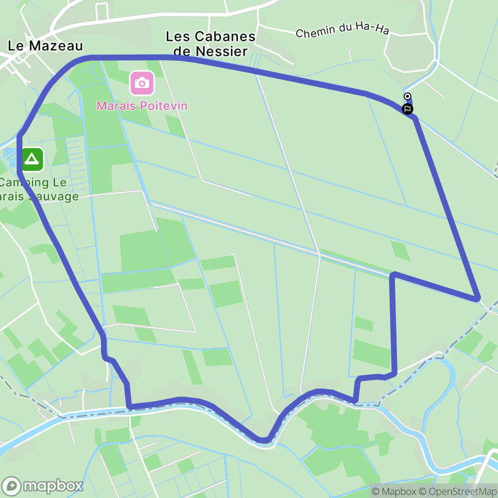 Benet : carte du parcours de randonnée - France