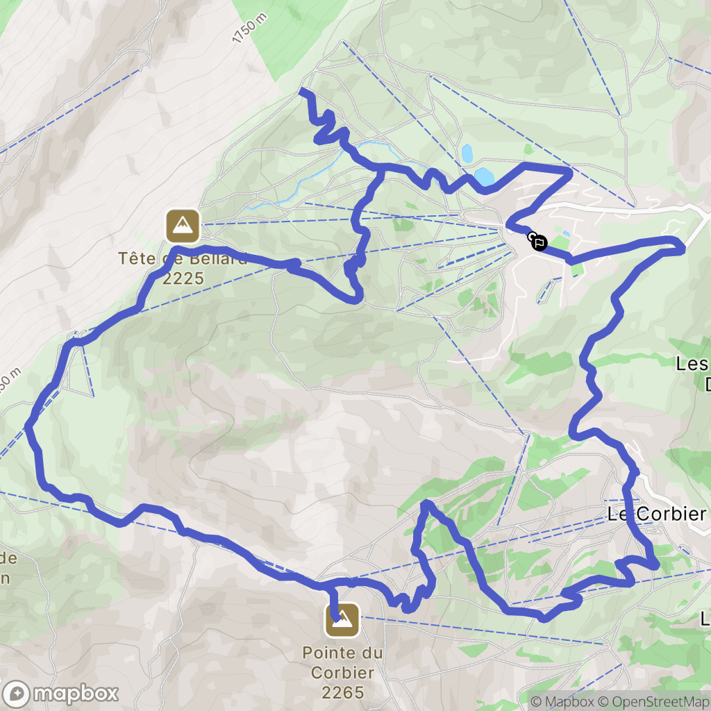 Fontcouverte-la-Toussuire : carte du parcours de randonnée - France