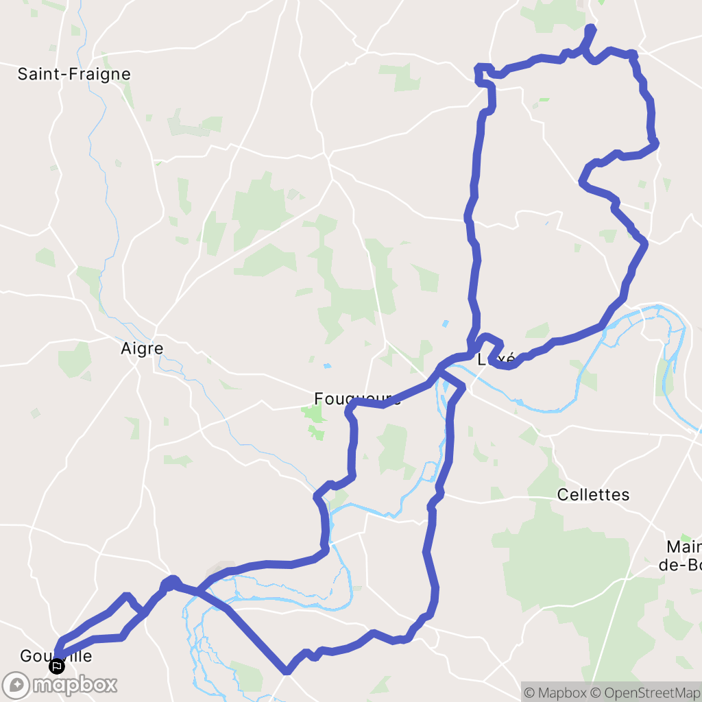 Rouillac : carte du parcours de randonnée - France