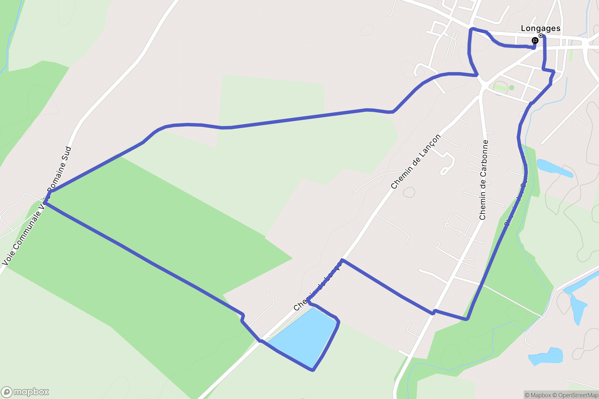 Longages : carte du parcours de randonnée - France
