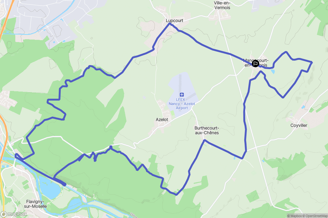 Manoncourt-en-Vermois : carte du parcours de randonnée - France