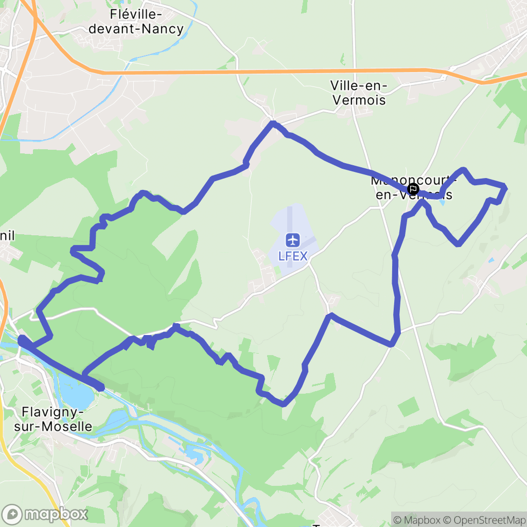Manoncourt-en-Vermois : carte du parcours de randonnée - France