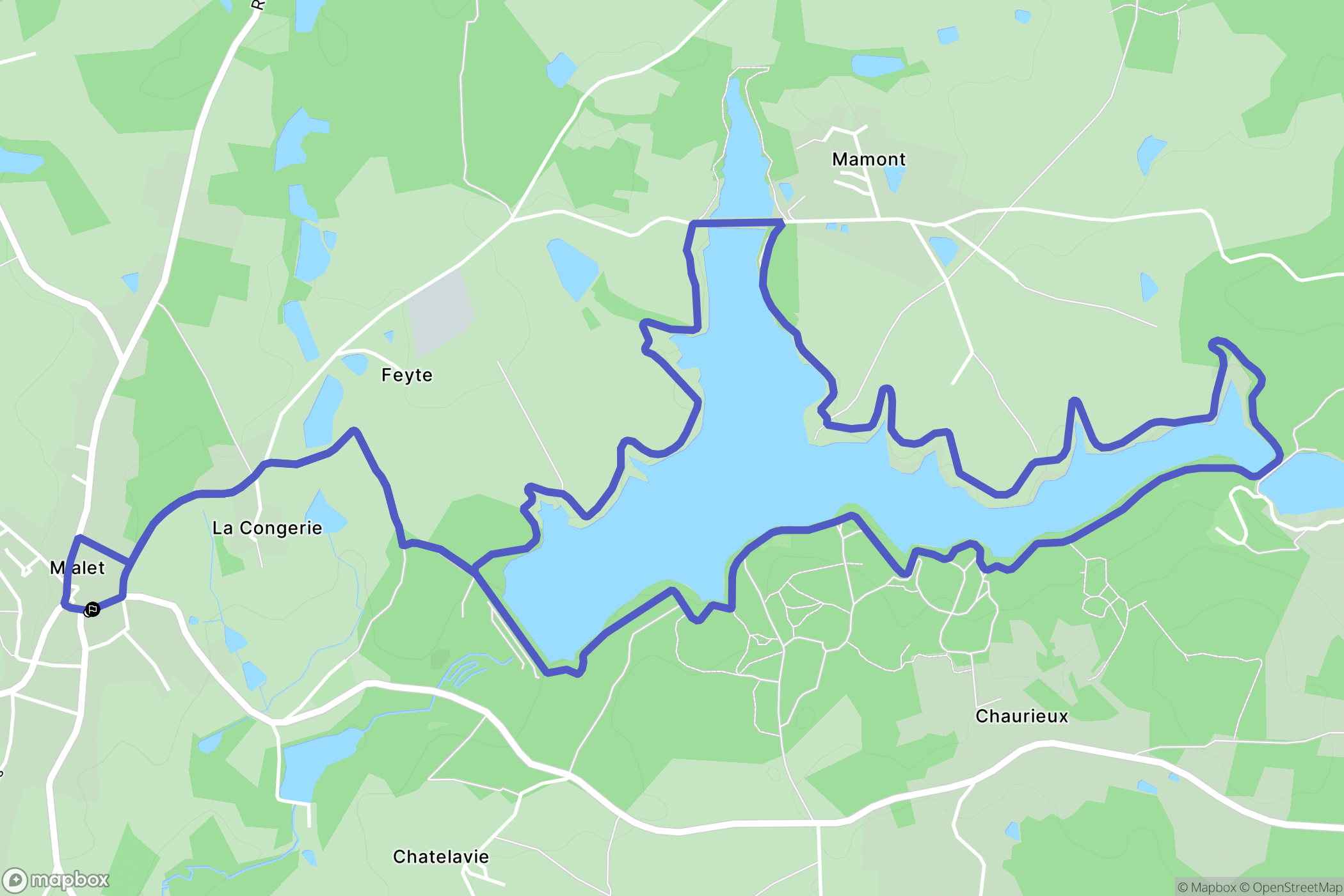 Miallet : carte du parcours de randonnée - France