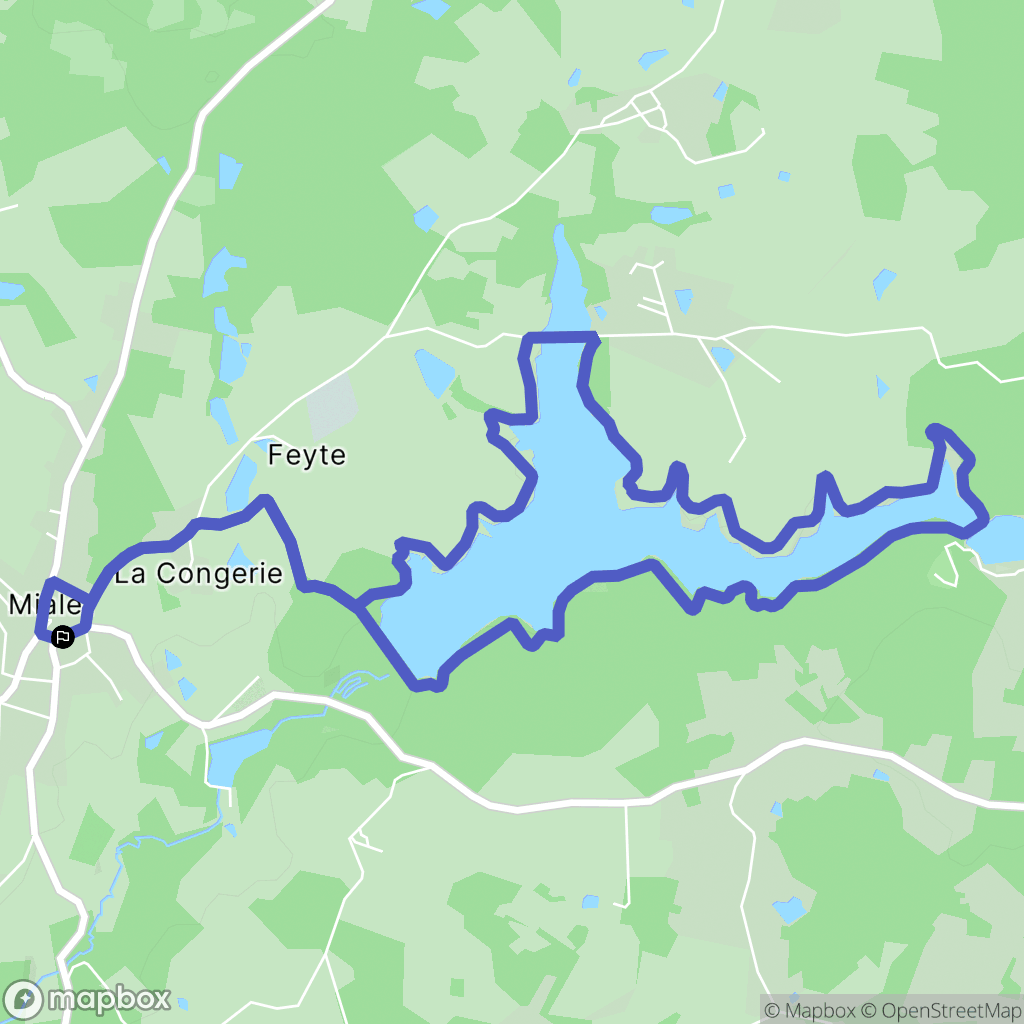 Miallet : carte du parcours de randonnée - France