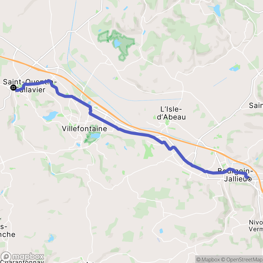 Bourgoin-Jallieu : carte du parcours de randonnée - France