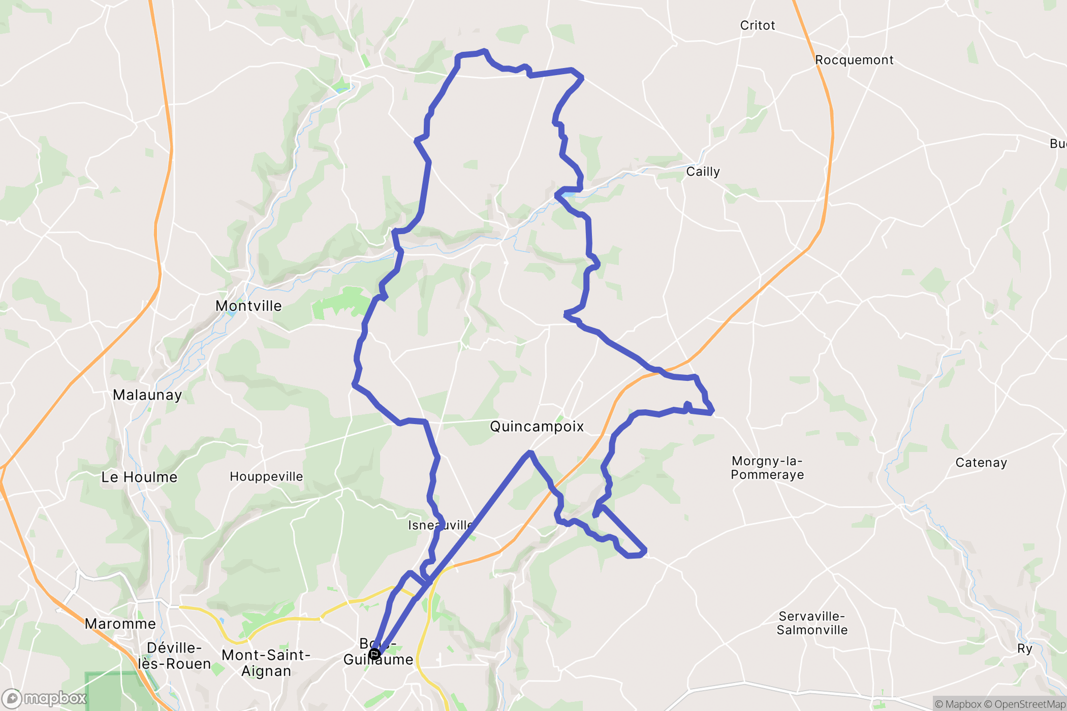 Bois-Guillaume : carte du parcours de randonnée - France