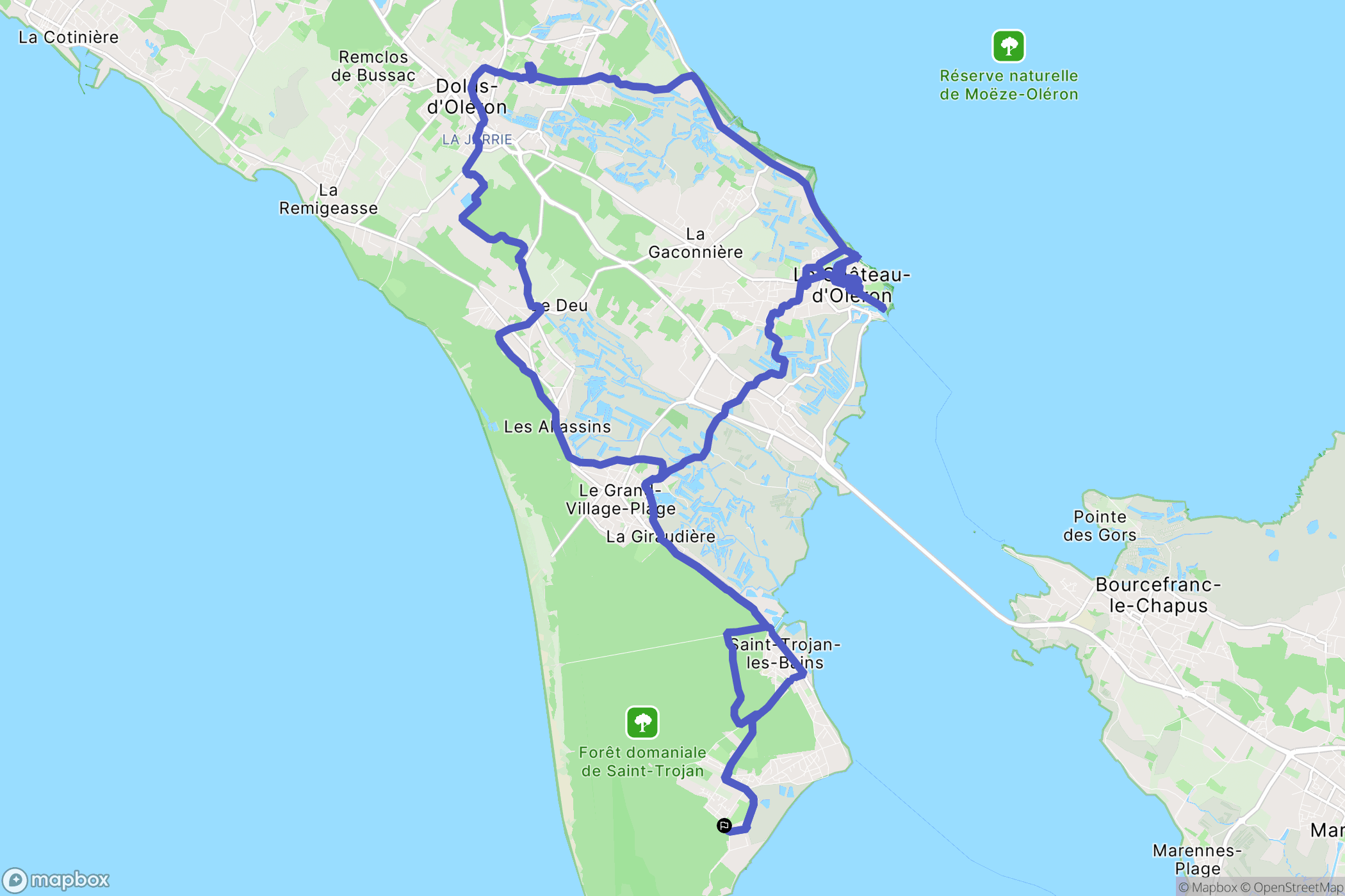 Saint-Trojan-les-Bains : carte du parcours de randonnée - France