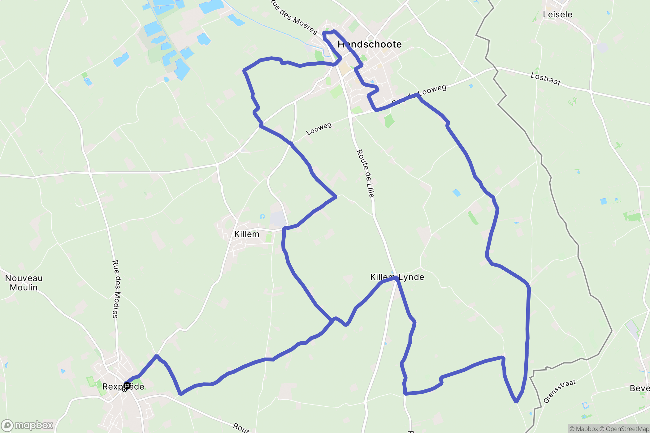Rexpoëde : carte du parcours de randonnée - France