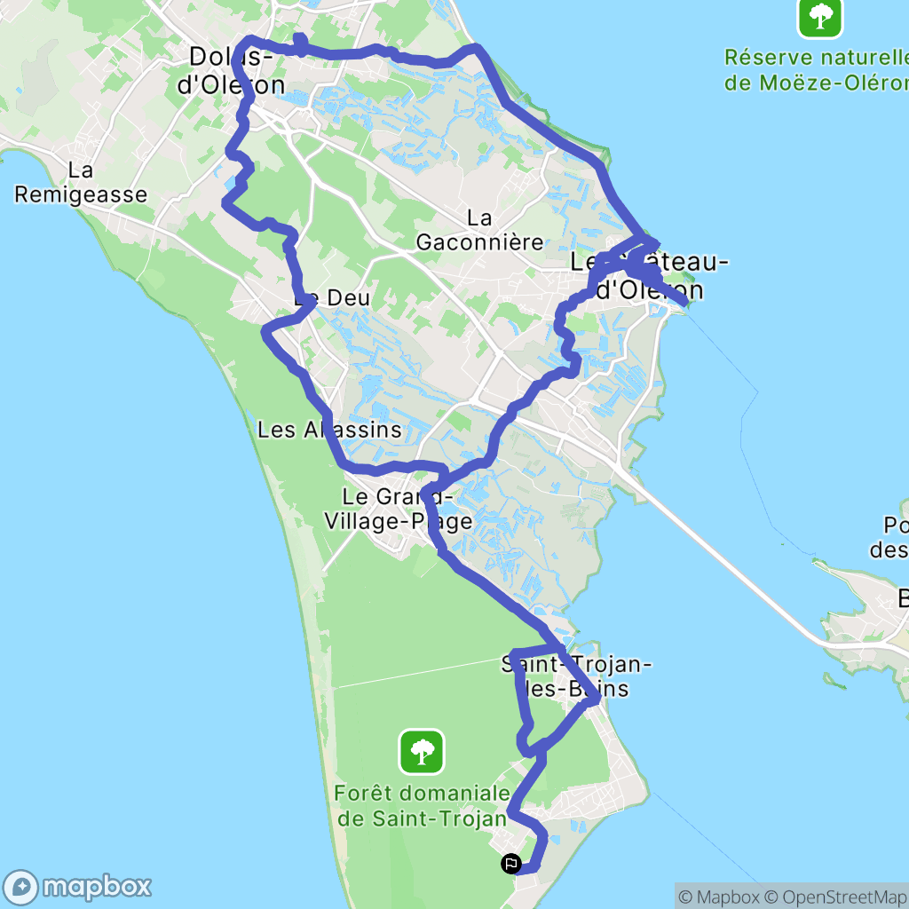 Saint-Trojan-les-Bains : carte du parcours de randonnée - France