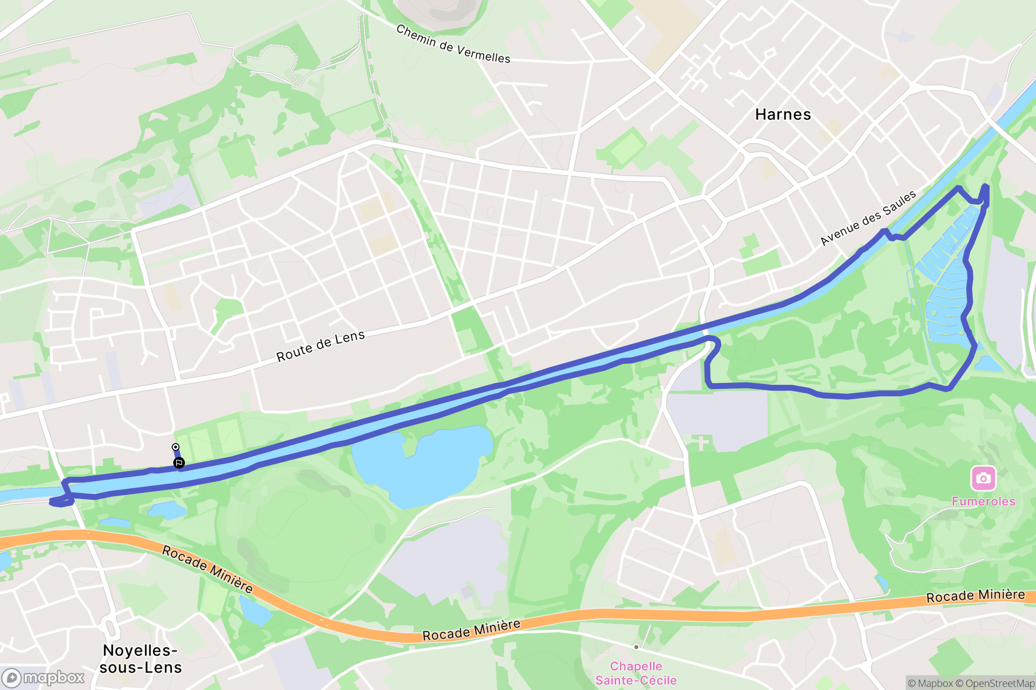 Loison-sous-Lens : carte du parcours de randonnée - France