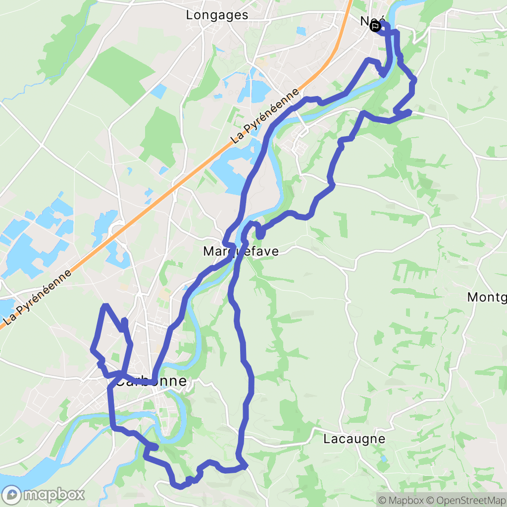 Noe : carte du parcours de randonnée - France