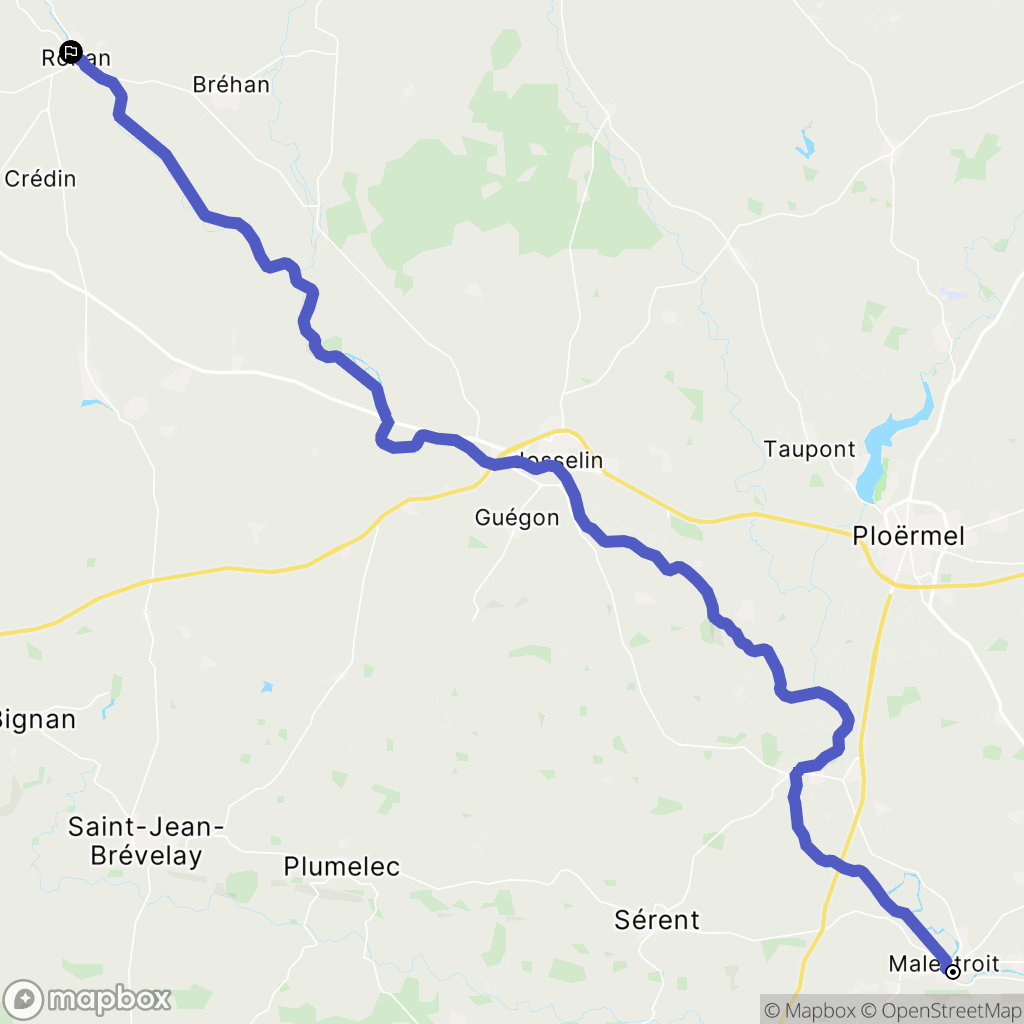 Malestroit : carte du parcours de randonnée - France