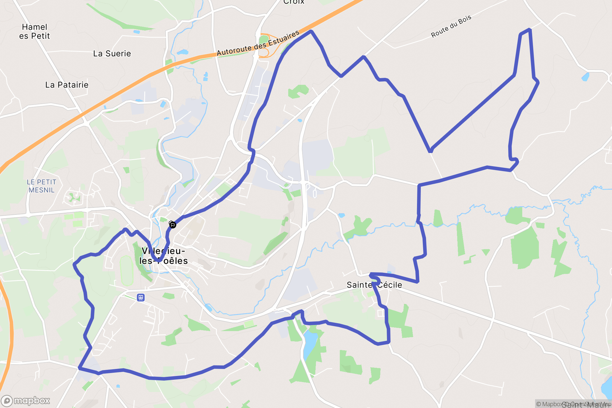 Villedieu-les-Poêles-Rouffigny : carte du parcours de randonnée - France