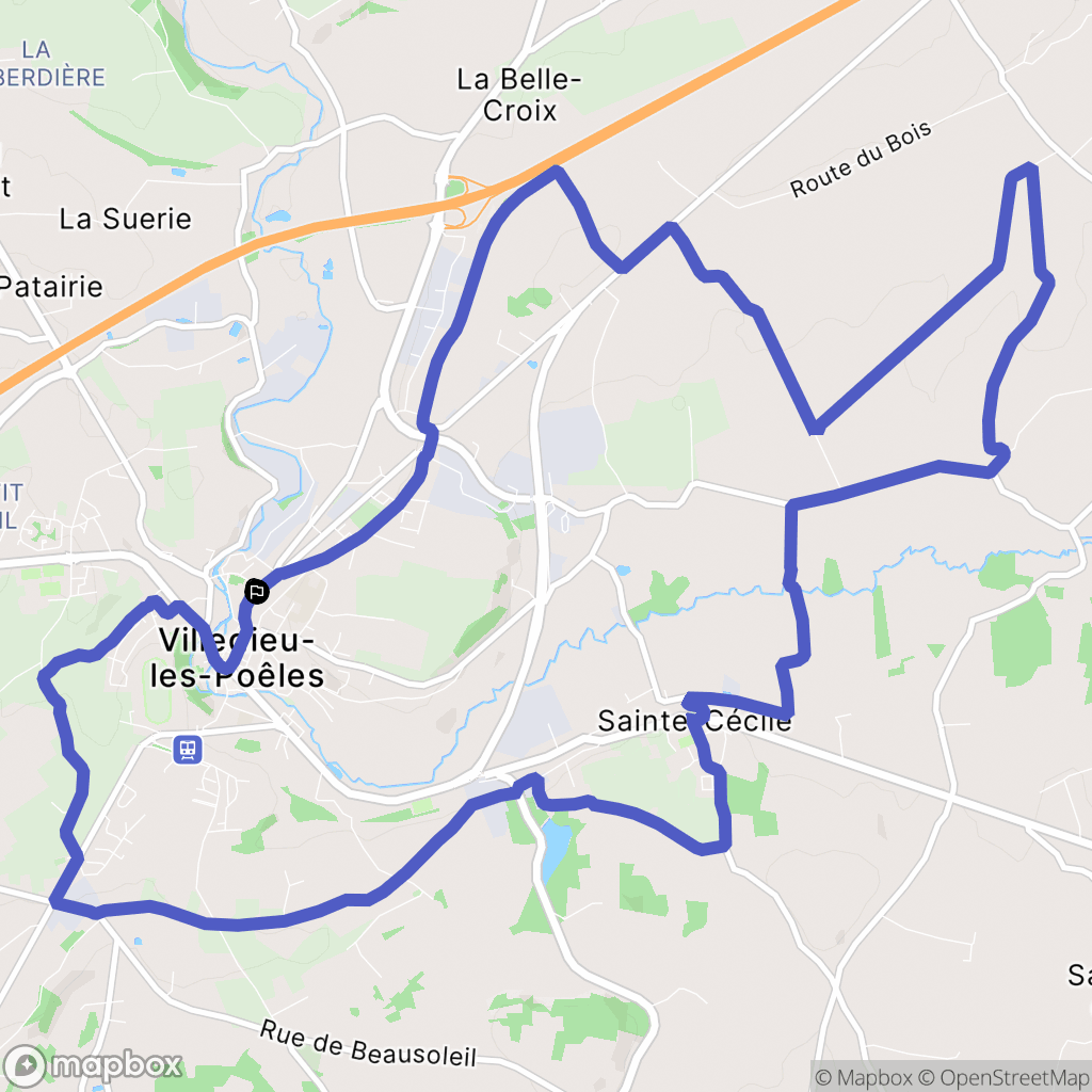 Villedieu-les-Poêles-Rouffigny : carte du parcours de randonnée - France