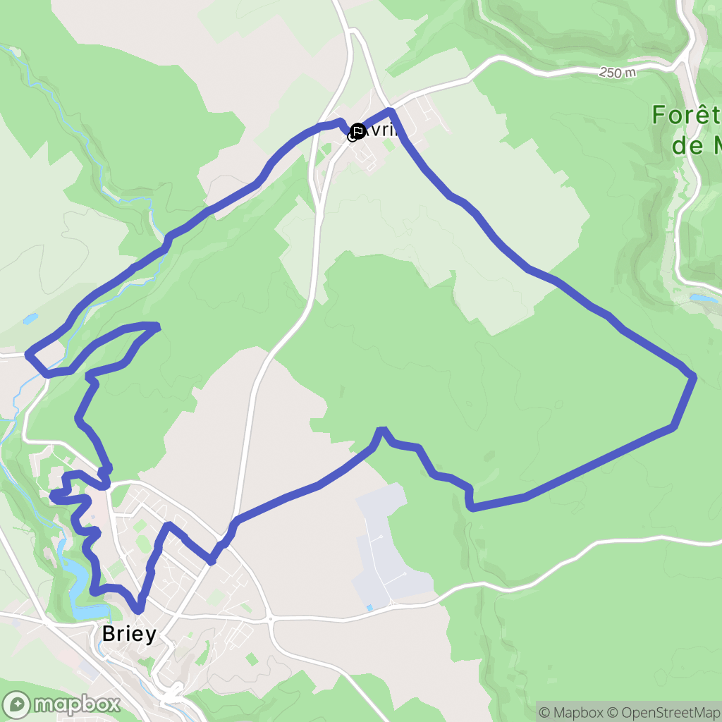 Avril : carte du parcours de randonnée - France