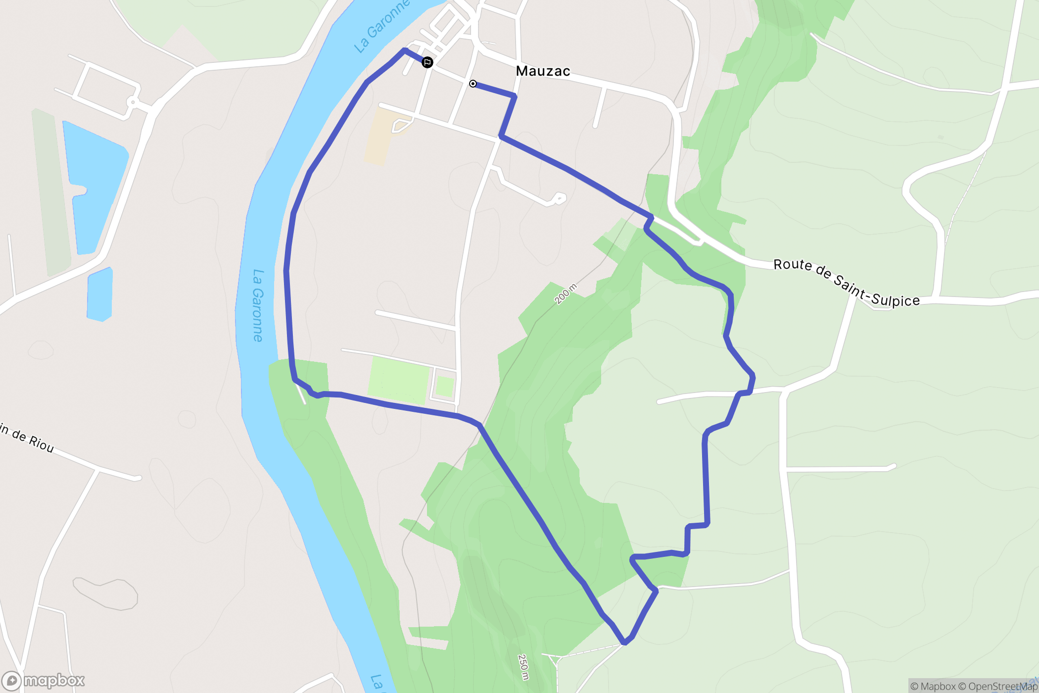 Mauzac : carte du parcours de randonnée - France