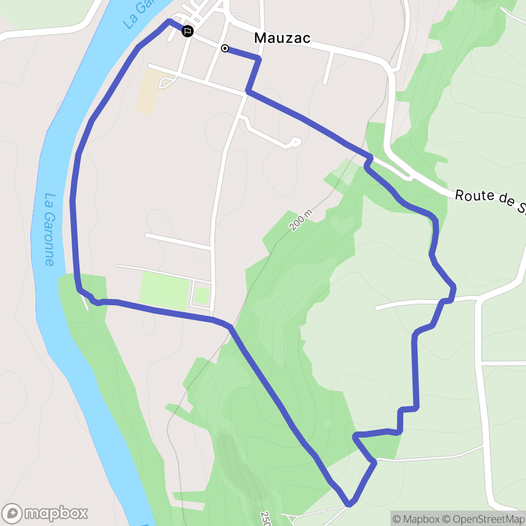 Mauzac : carte du parcours de randonnée - France