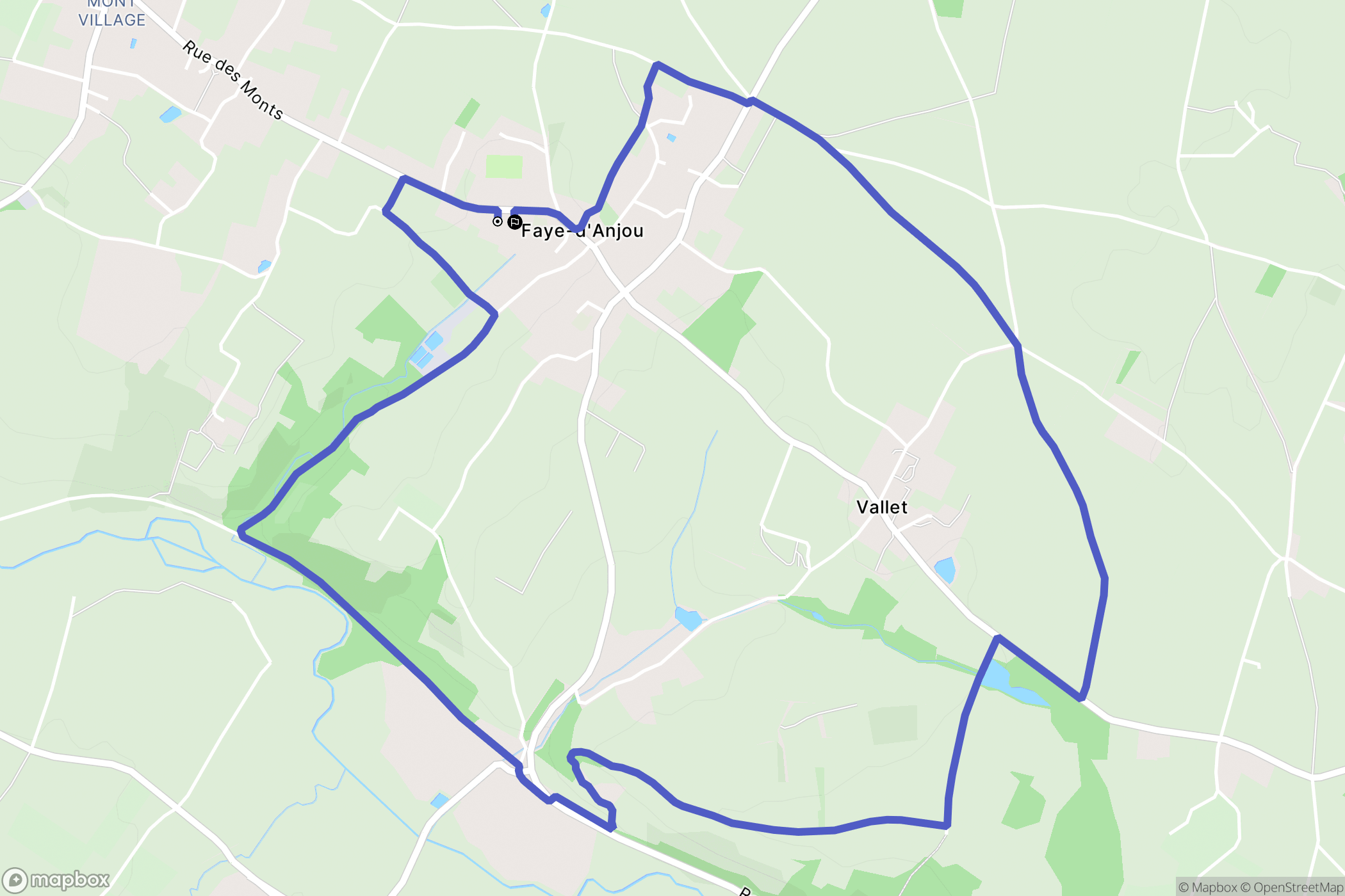Bellevigne-en-Layon : carte du parcours de randonnée - France