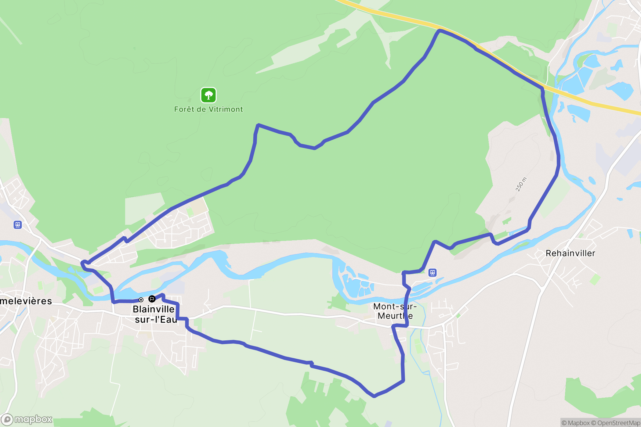 Blainville-sur-l'Eau : carte du parcours de randonnée - France