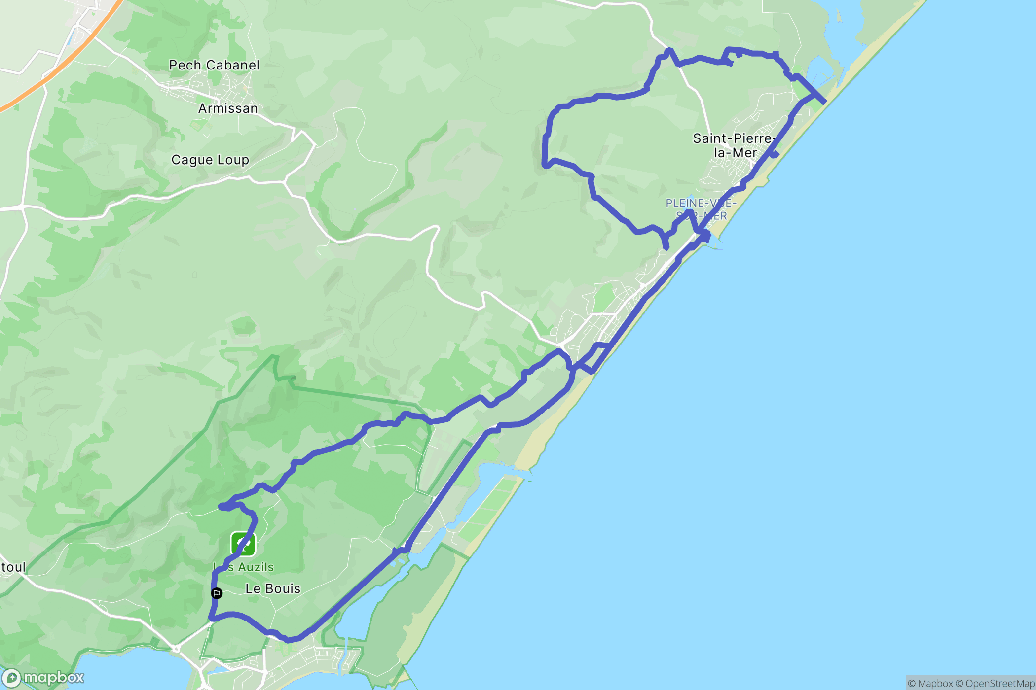 Gruissan : carte du parcours de randonnée - France