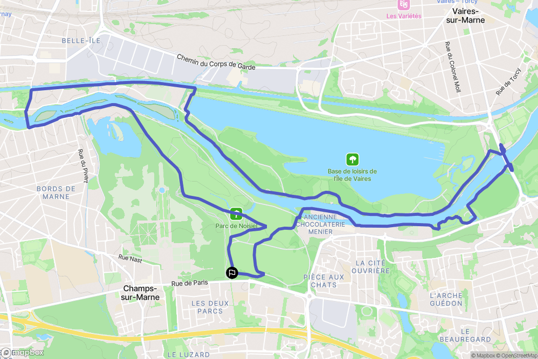 Champs-sur-Marne : carte du parcours de randonnée - France