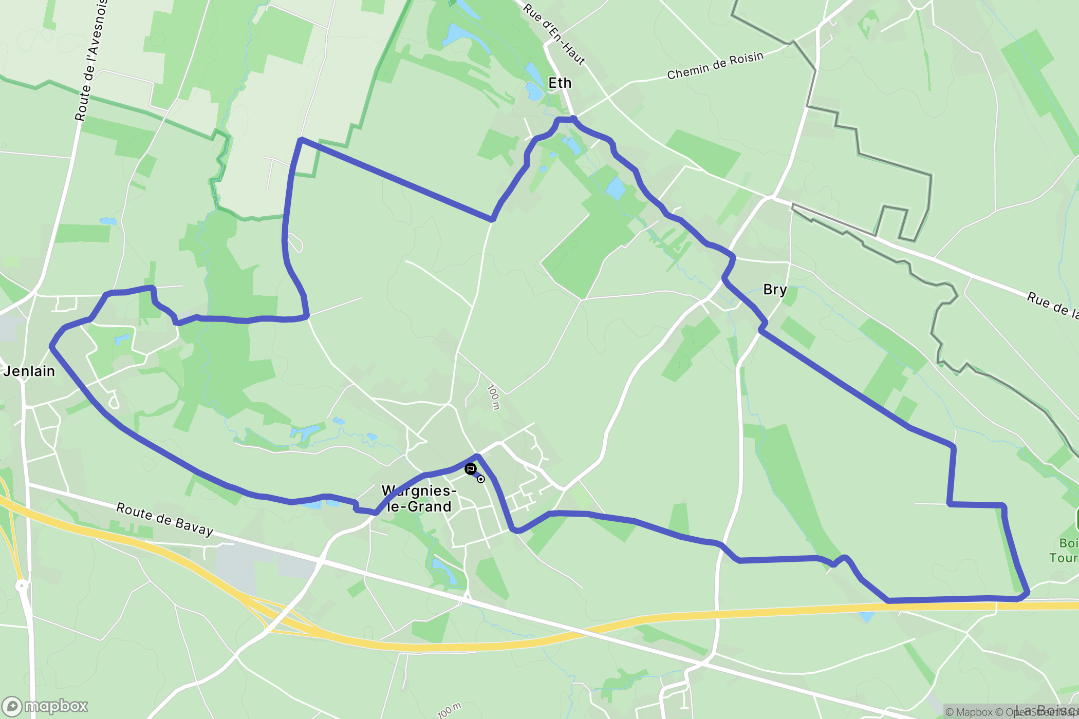 Wargnies-le-Grand : carte du parcours de randonnée - France