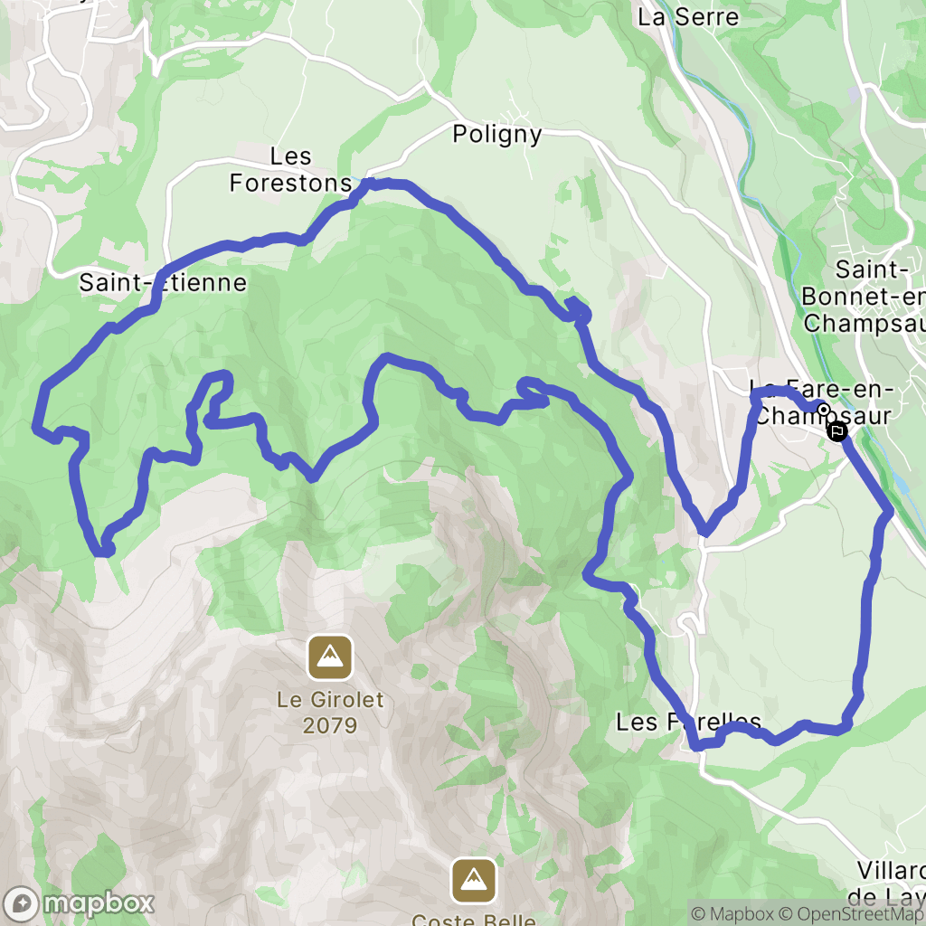 La Fare-en-Champsaur : carte du parcours de randonnée - France