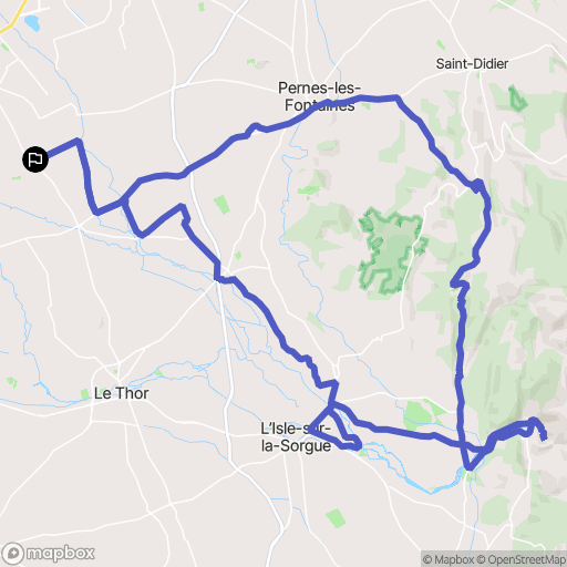 Pernes-les-Fontaines : carte du parcours de randonnée - France