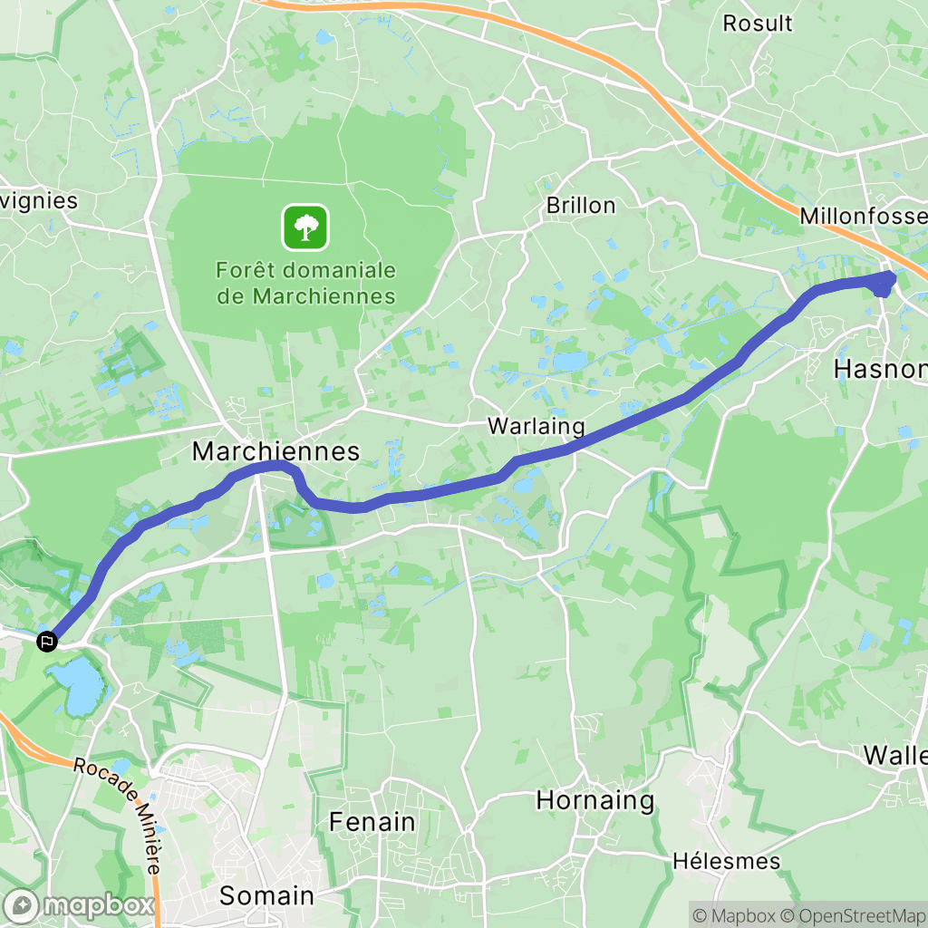 Pecquencourt : carte du parcours de randonnée - France