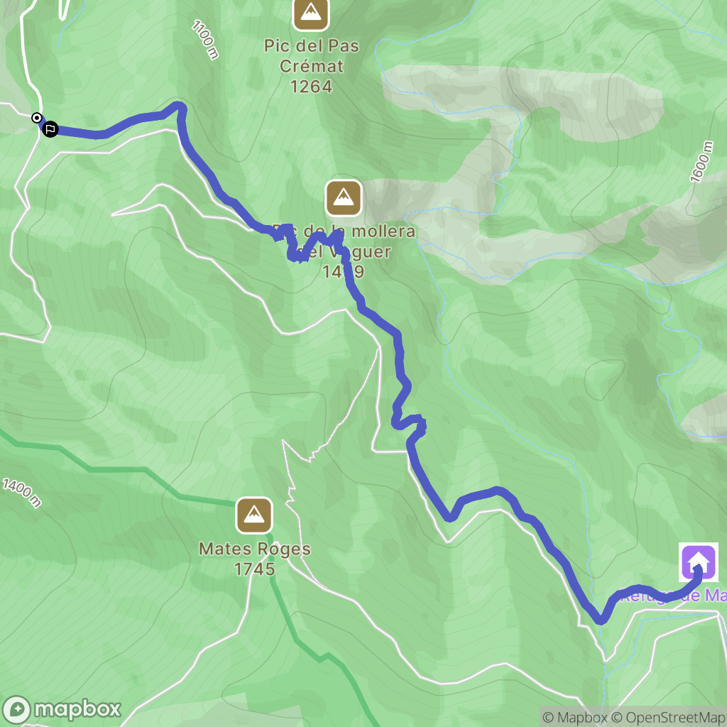 Sahorre : carte du parcours de randonnée - France