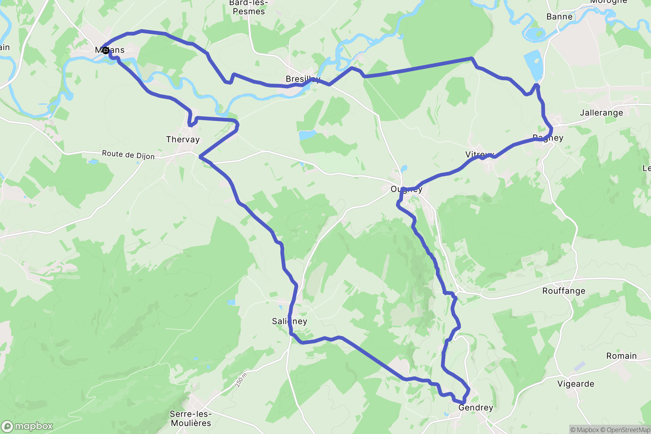 Malans : carte du parcours de randonnée - France