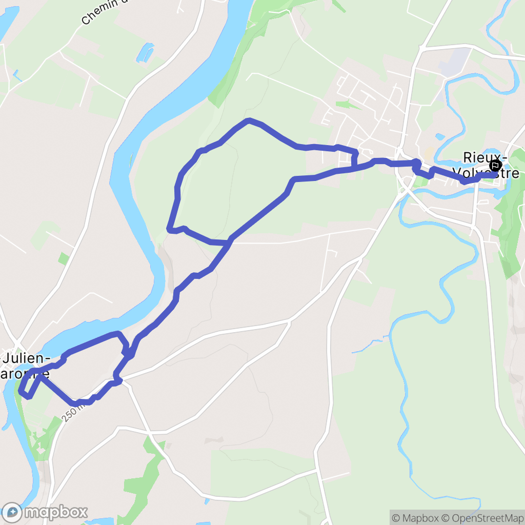 Rieux-Volvestre : carte du parcours de randonnée - France