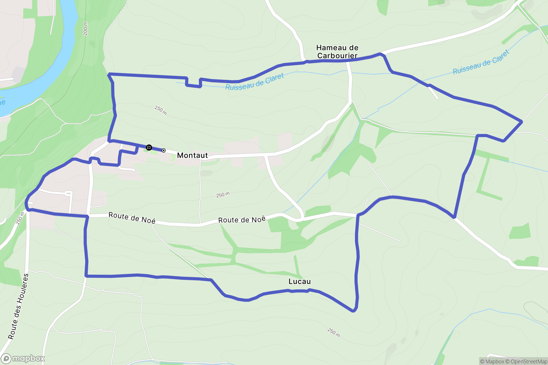 Montaut : carte du parcours de randonnée - France