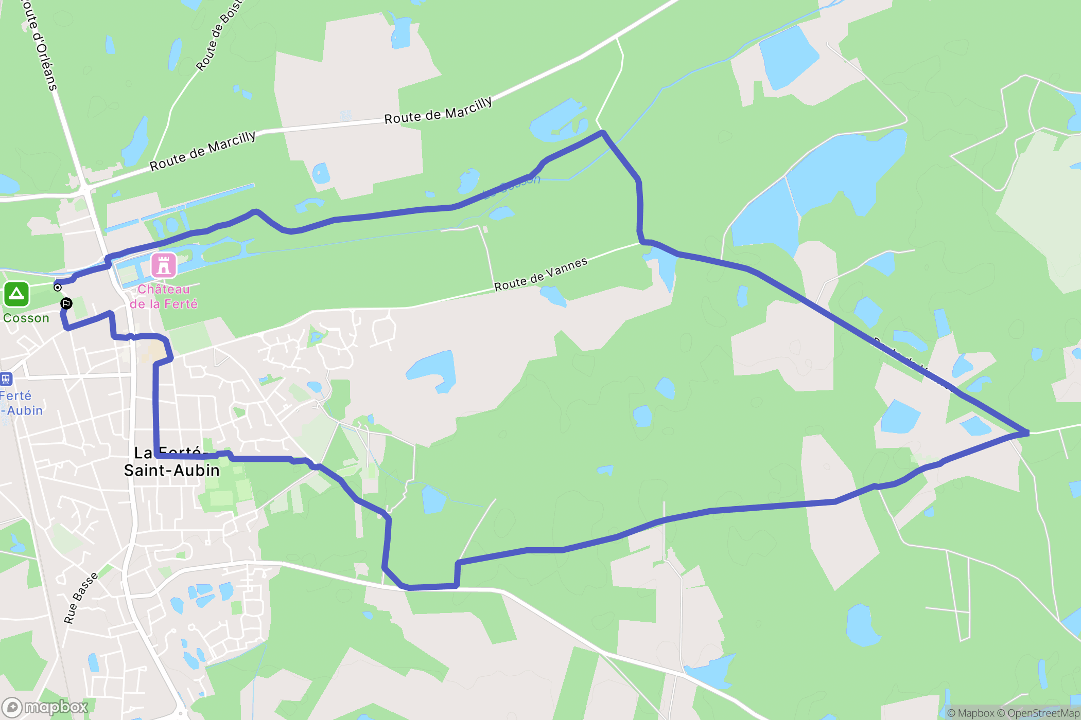 La Ferté-Saint-Aubin : carte du parcours de randonnée - France