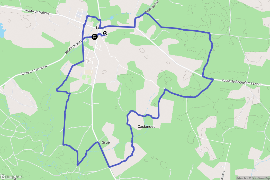 Labrit : carte du parcours de randonnée - France