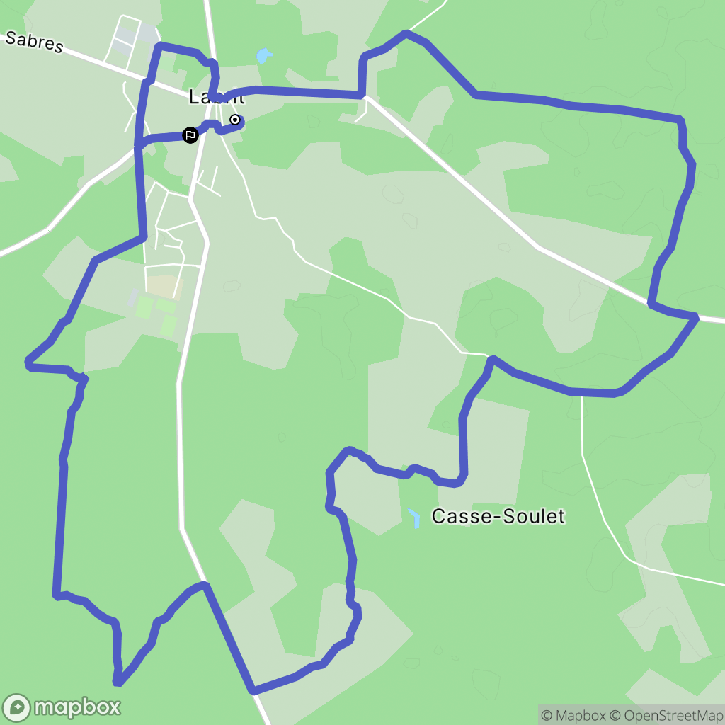 Labrit : carte du parcours de randonnée - France