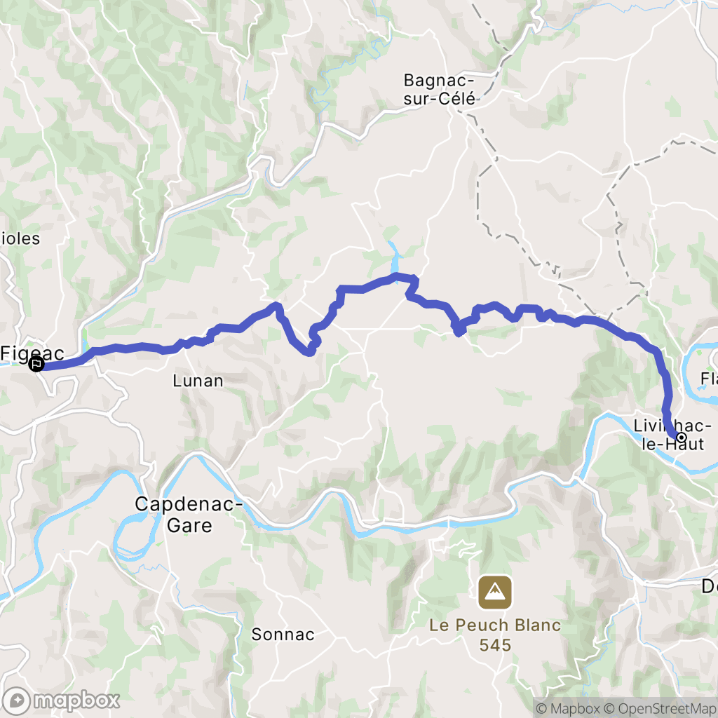 Livinhac-le-Haut : carte du parcours de randonnée - France