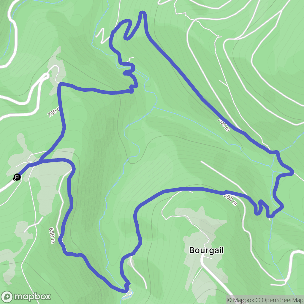 Burret : carte du parcours de randonnée - France
