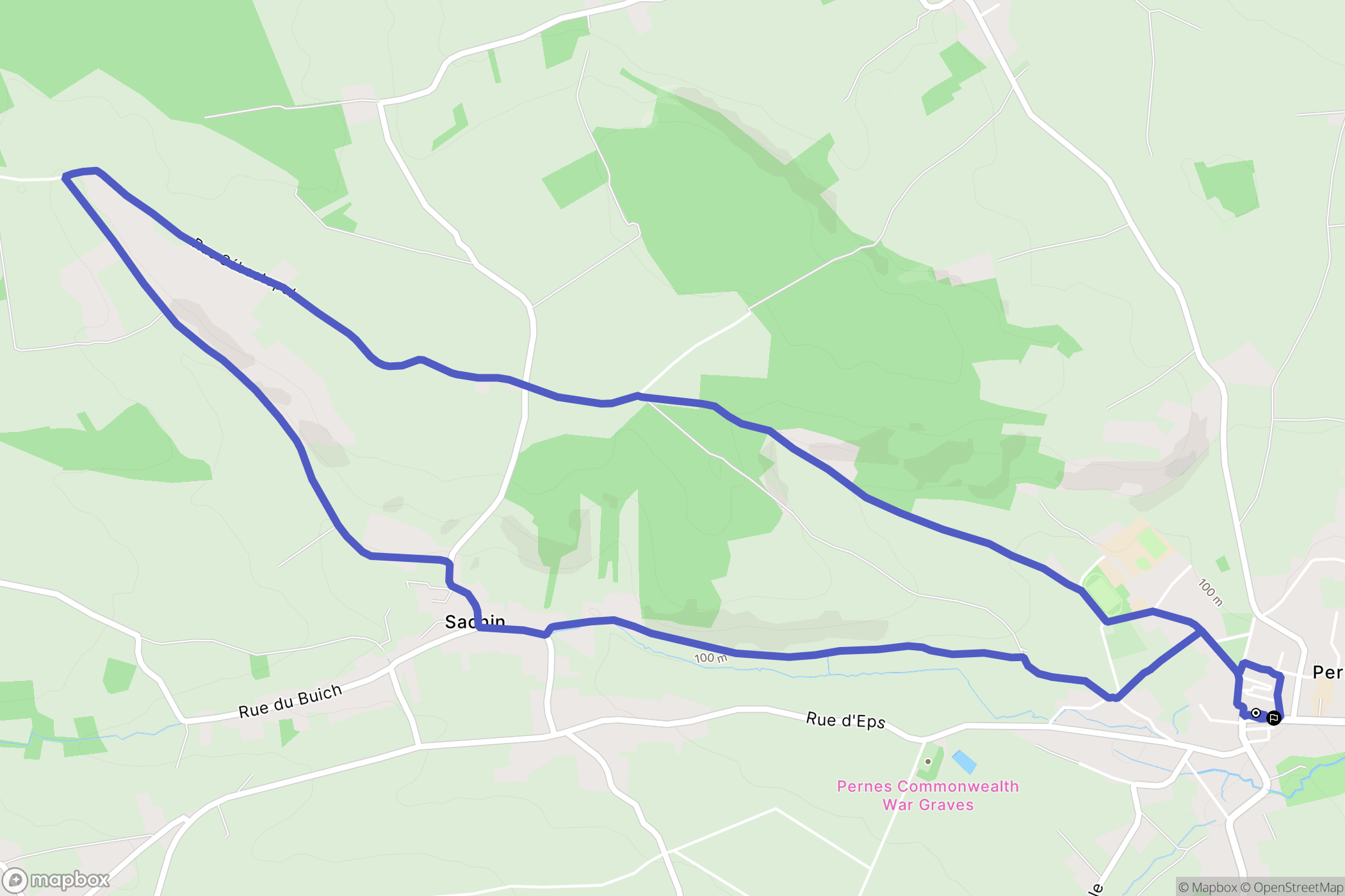 Pernes : carte du parcours de randonnée - France