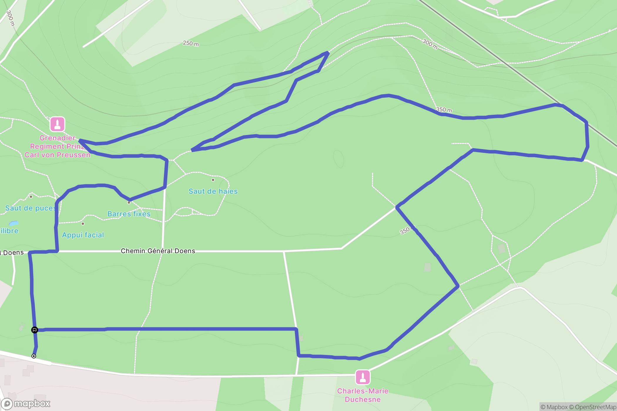 Spicheren : carte du parcours de randonnée - France