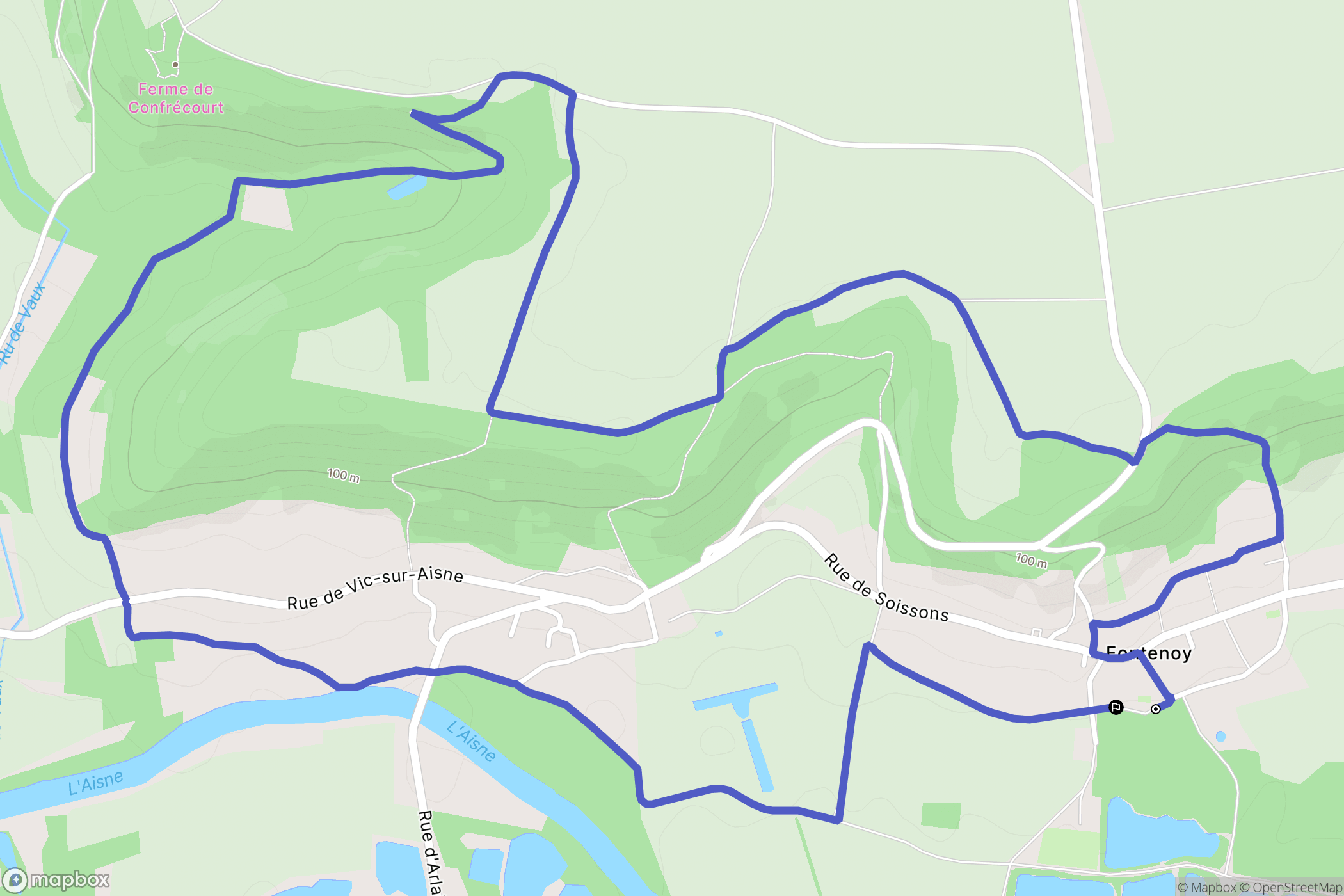 Fontenoy : carte du parcours de randonnée - France