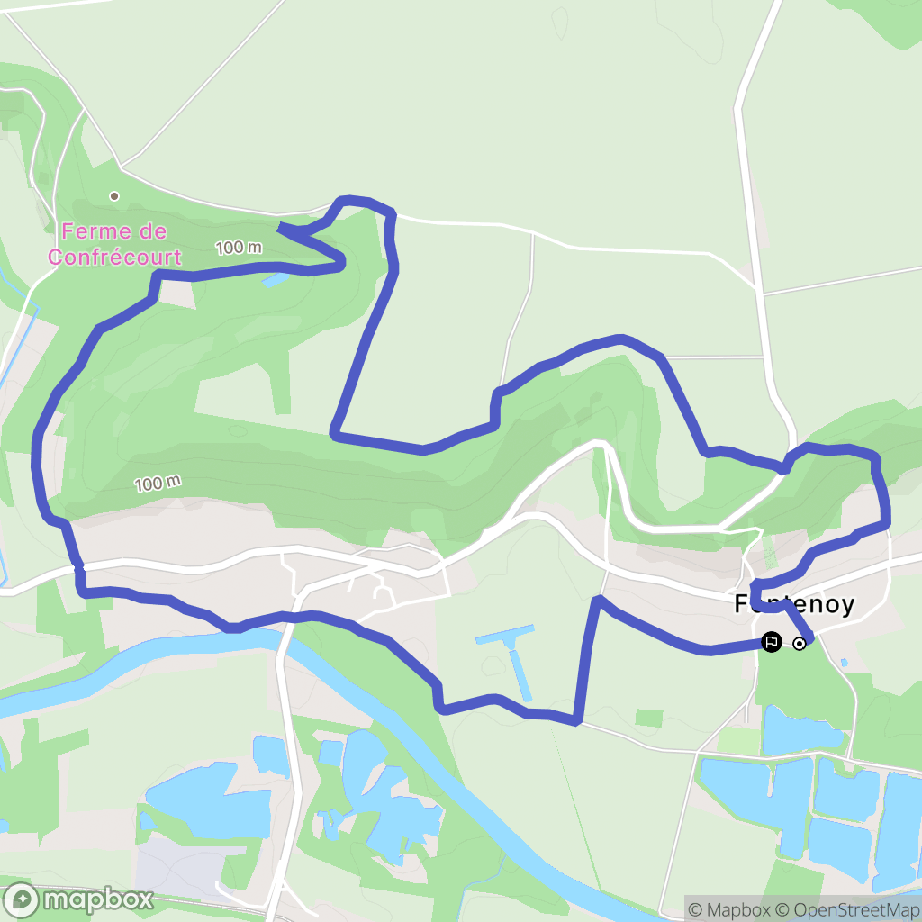 Fontenoy : carte du parcours de randonnée - France