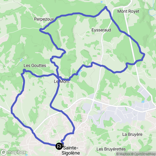 Sainte-Sigolène : carte du parcours de randonnée - France