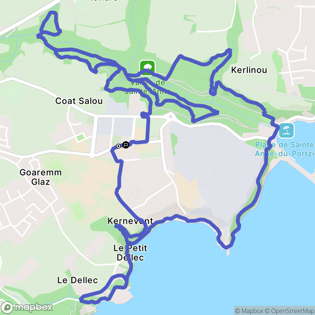 Plouzané : carte du parcours de randonnée - France