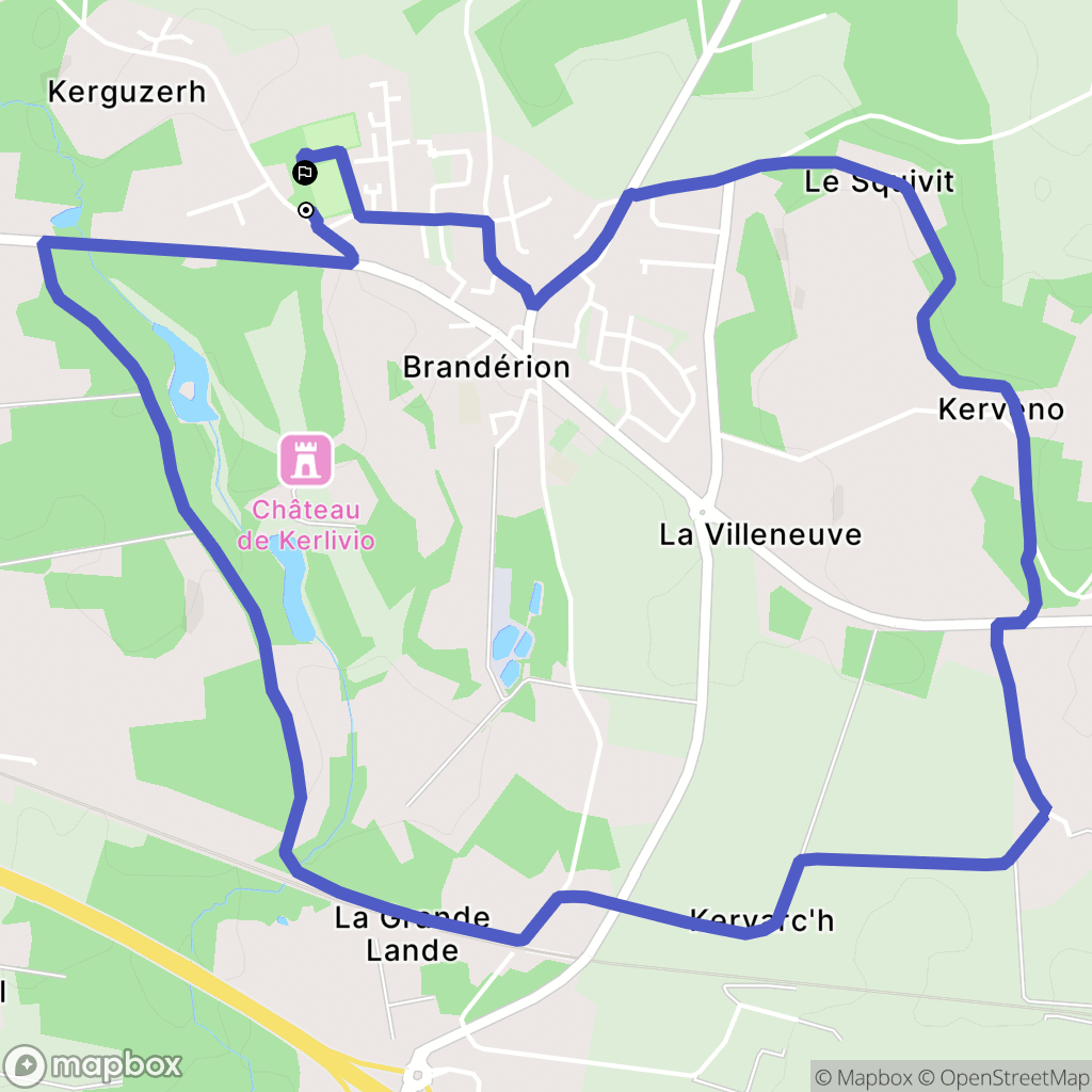 Brandérion : carte du parcours de randonnée - France